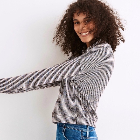 Madewell Textured Rainbow Ribbed Turtleneck Sweater | XL - Picture 3 of 10